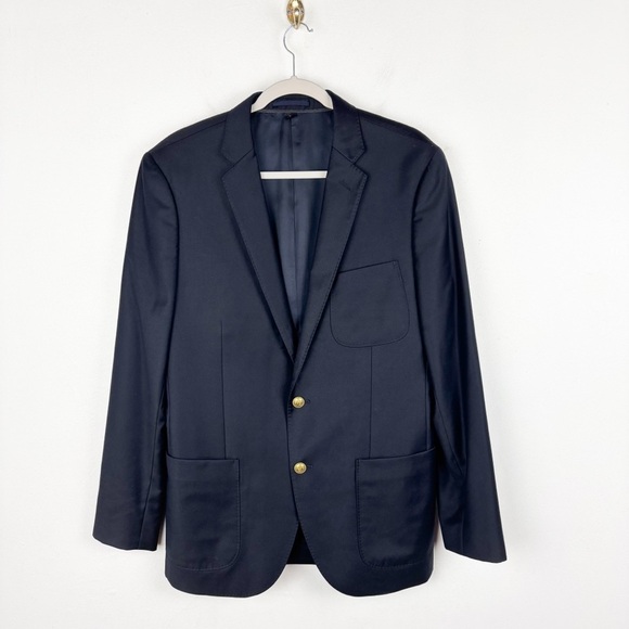 J. Crew Men’s Ludlow Dark Navy Loro Piana Italian Merino Wool Blazer Sz 41 - Picture 1 of 8